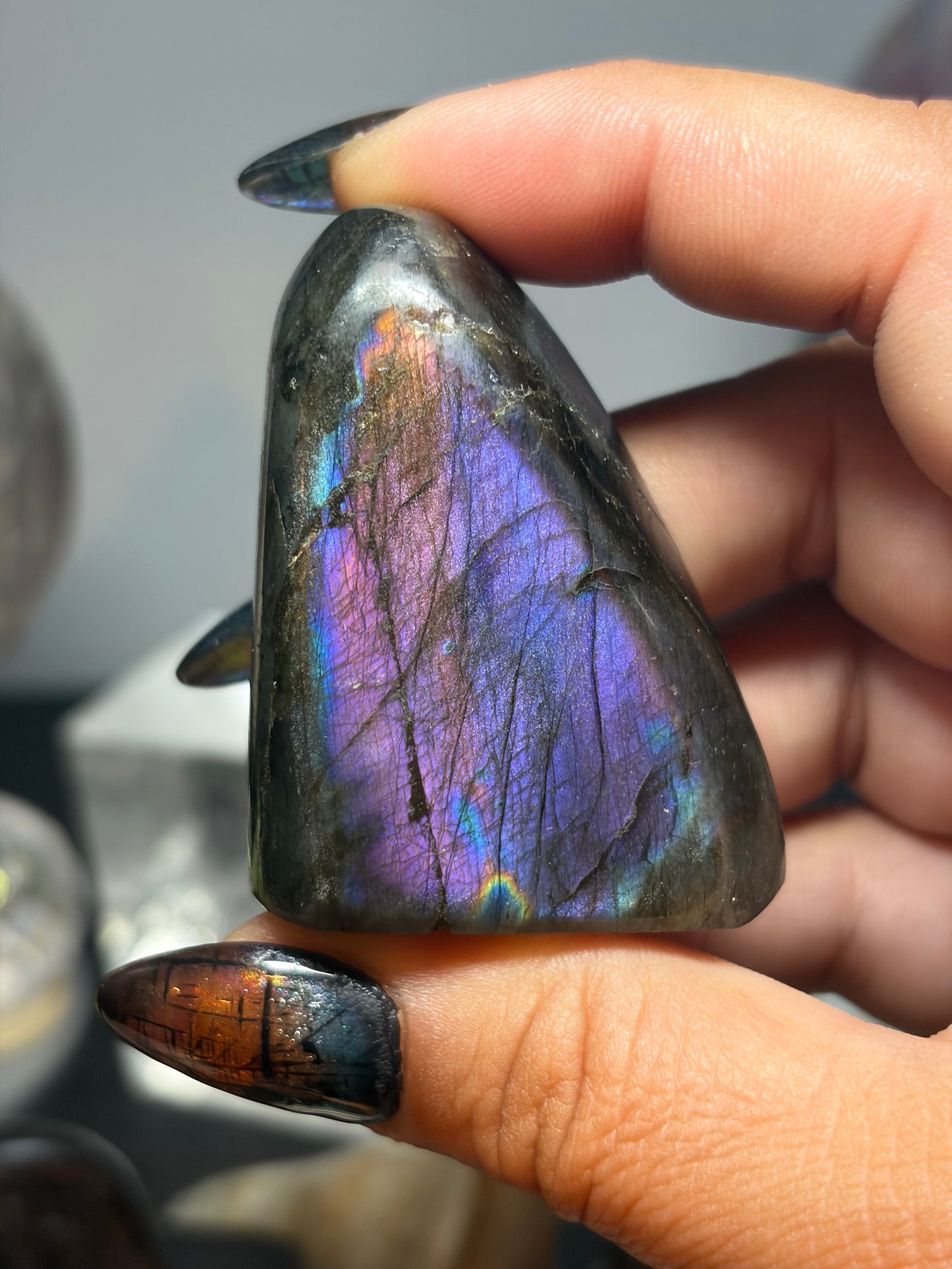Labradorite Freeform w/ Mixed Purple Flash from Madagascar