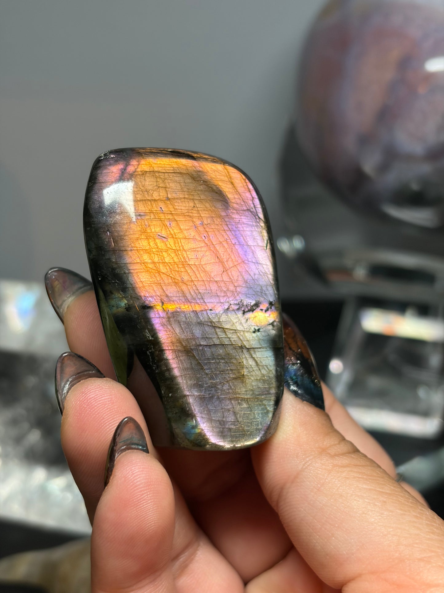 Labradorite Freeform w/ Sunset and Silver Flash from Madagascar