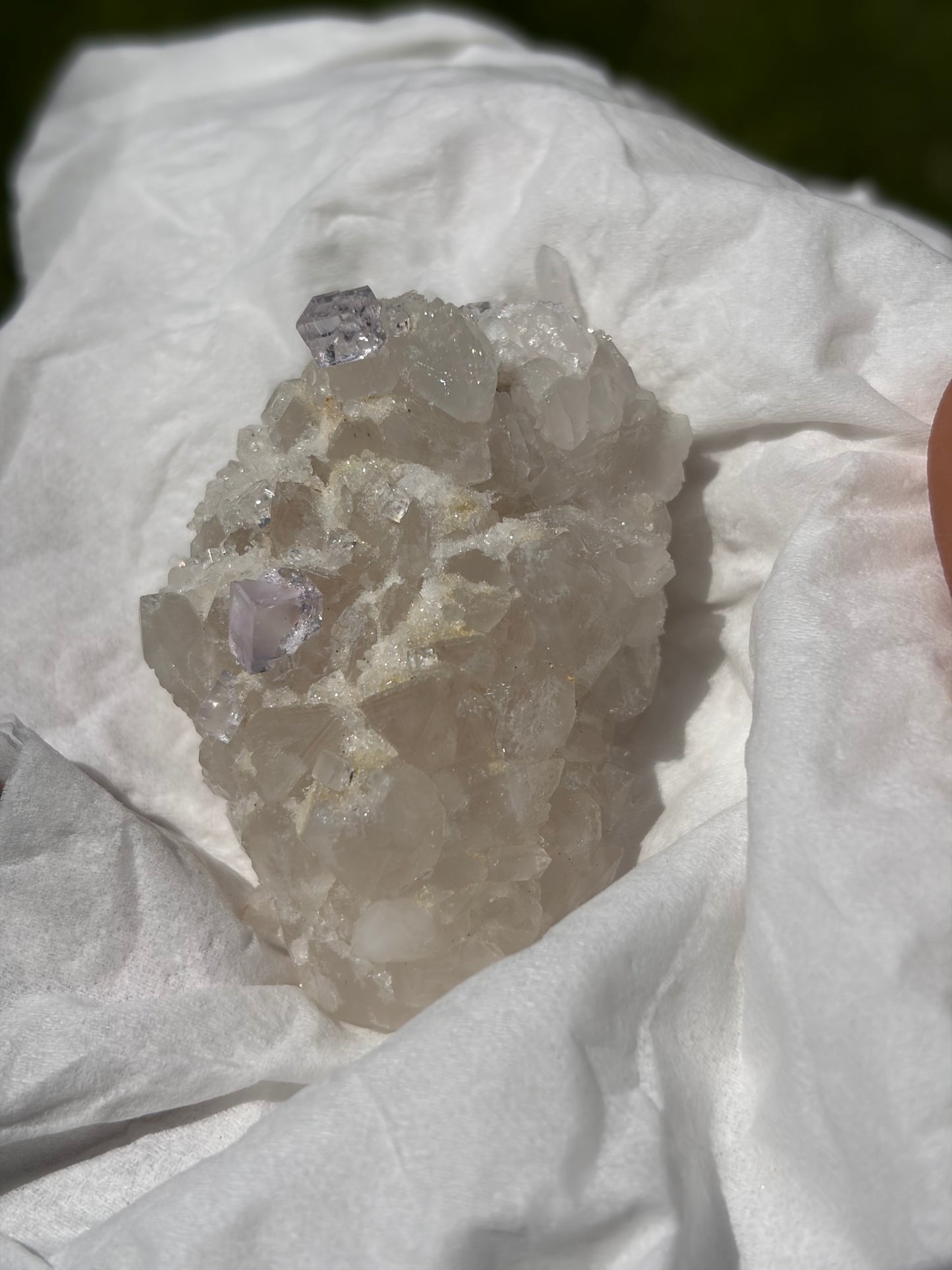 Fluorite with Calcite From the Emilio Mine in Spain