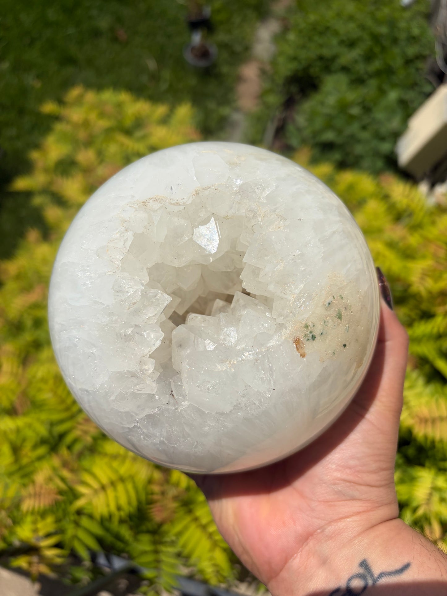Statement XXL Quartz Sphere with Cave, 10+ lbs