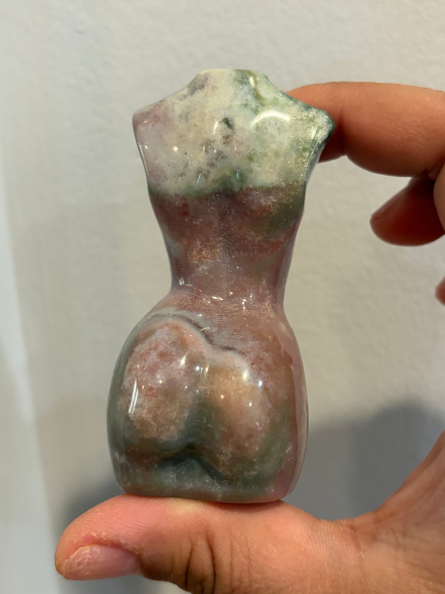 Sea Jasper Goddess Body Carving