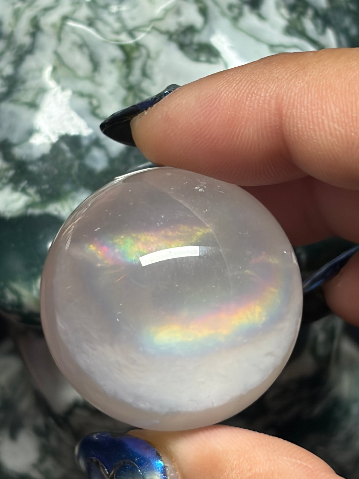 Rainbow-filled Rose Quartz Sphere