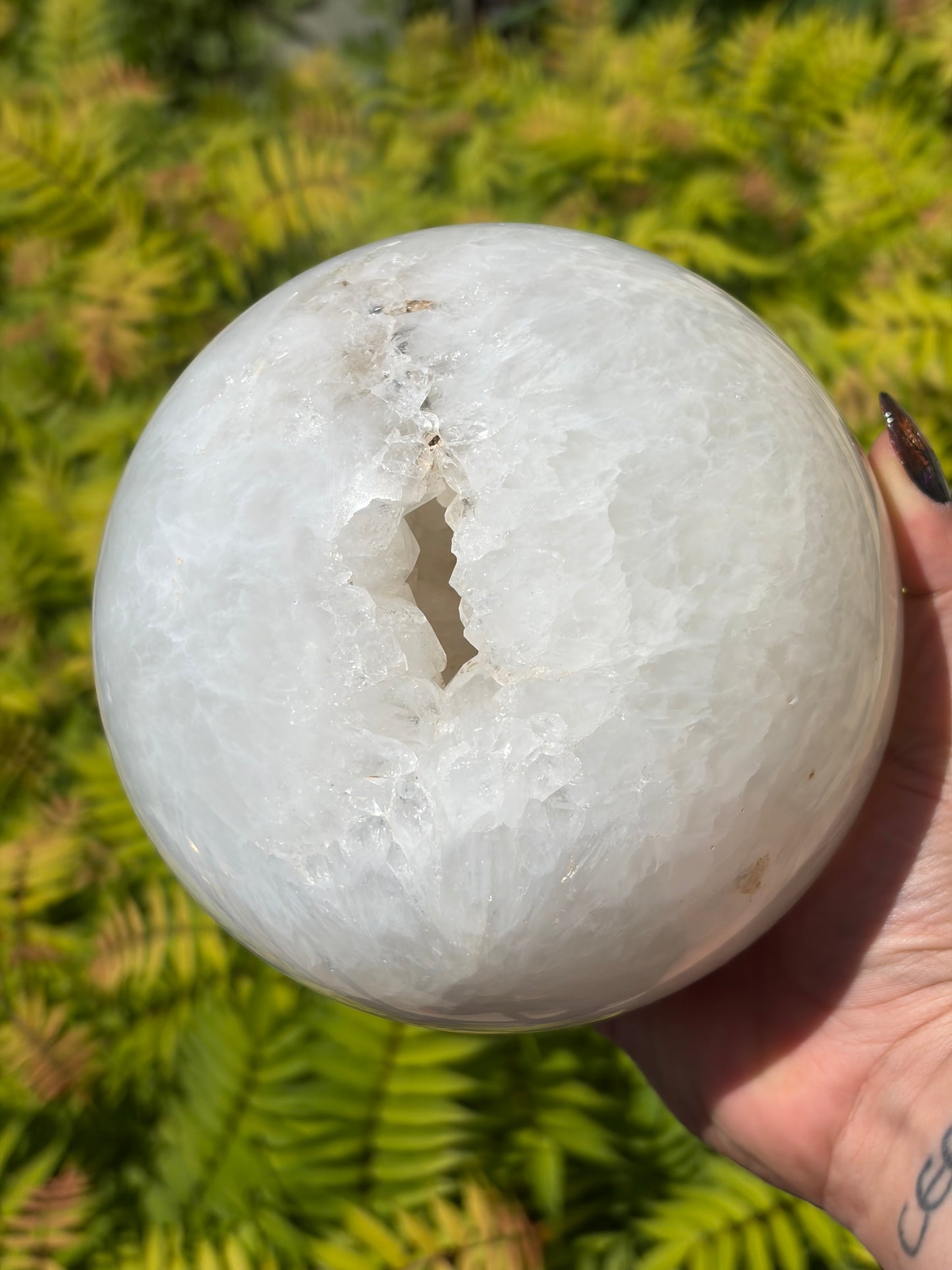 Statement XXL Quartz Sphere with Cave, 10+ lbs