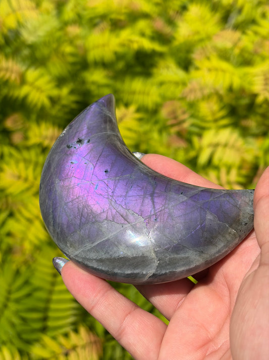 Labradorite Moon Carving - Madagascar