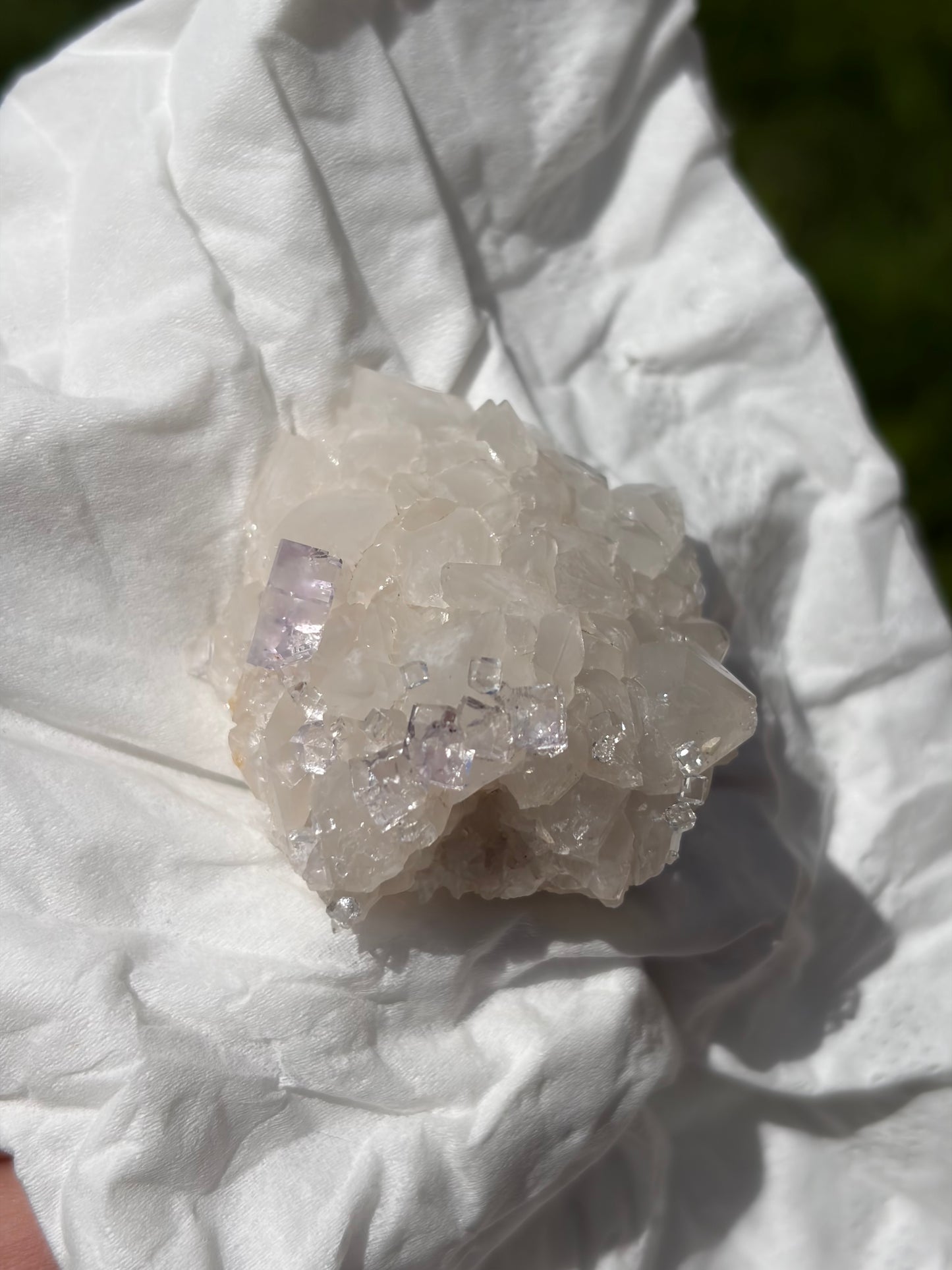 Fluorite with Calcite From the Emilio Mine in Spain