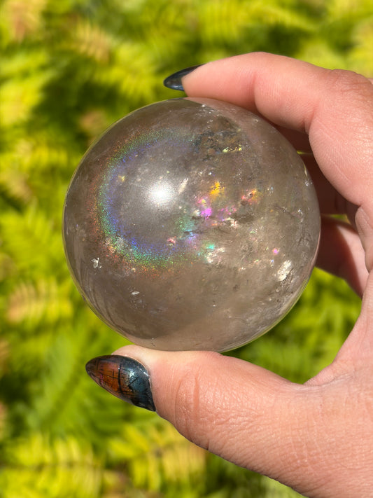 Aura Smokey Quartz Sphere