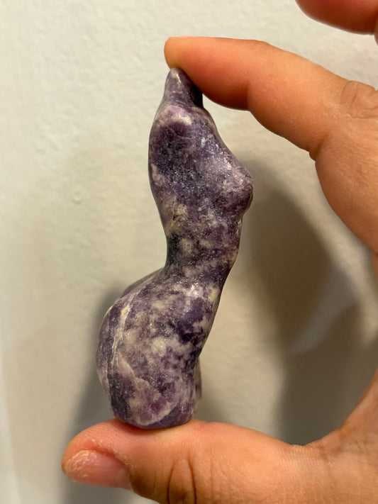 Lepidolite Goddess Body Carving