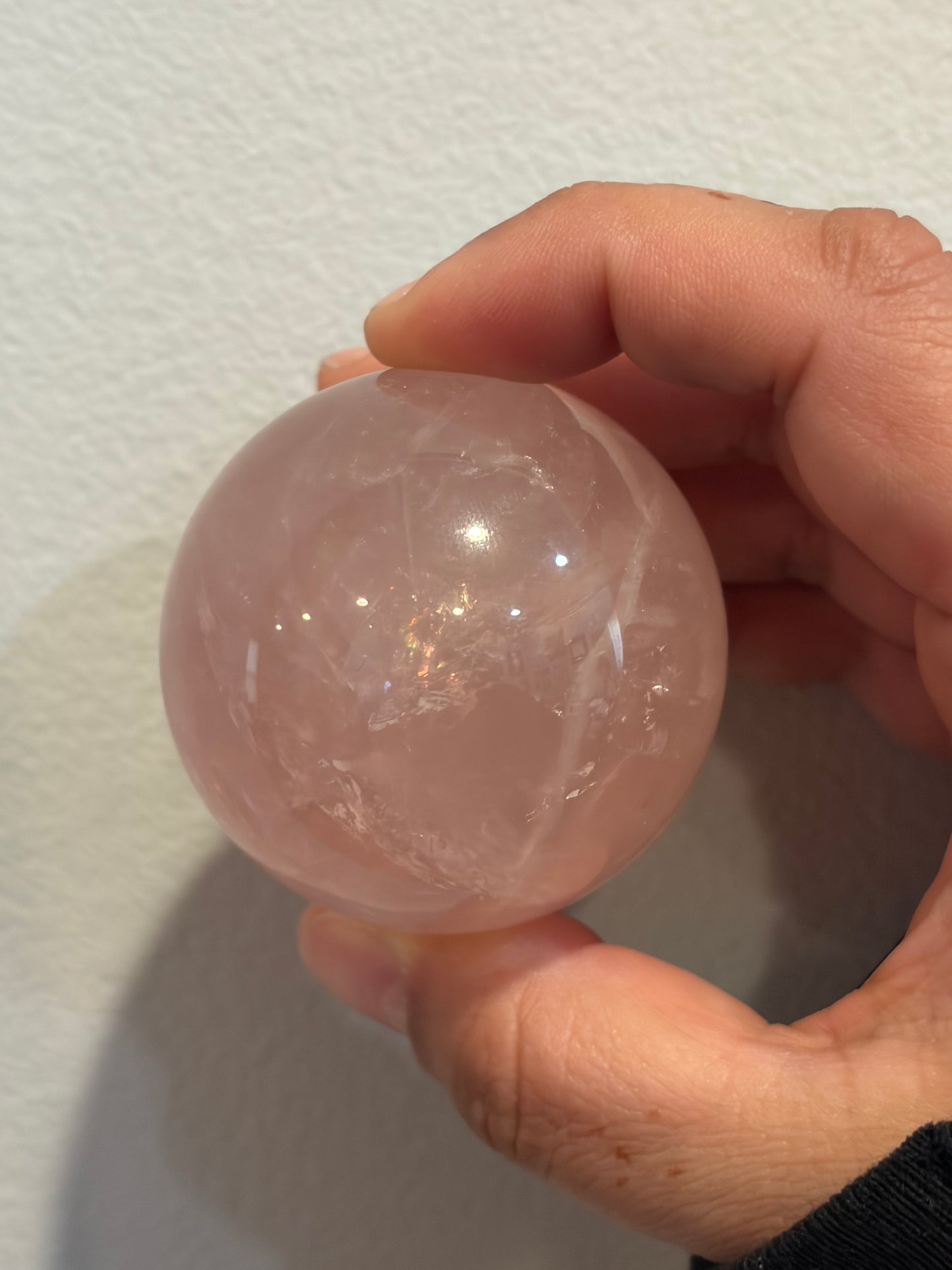 Triple-Asterism Star Rose Quartz Sphere