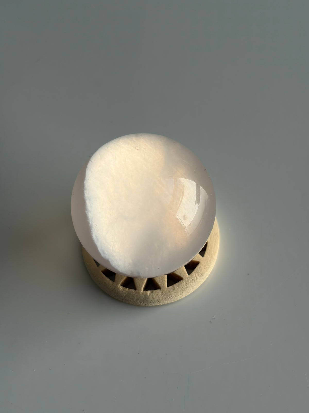Rainbow-filled Rose Quartz Sphere