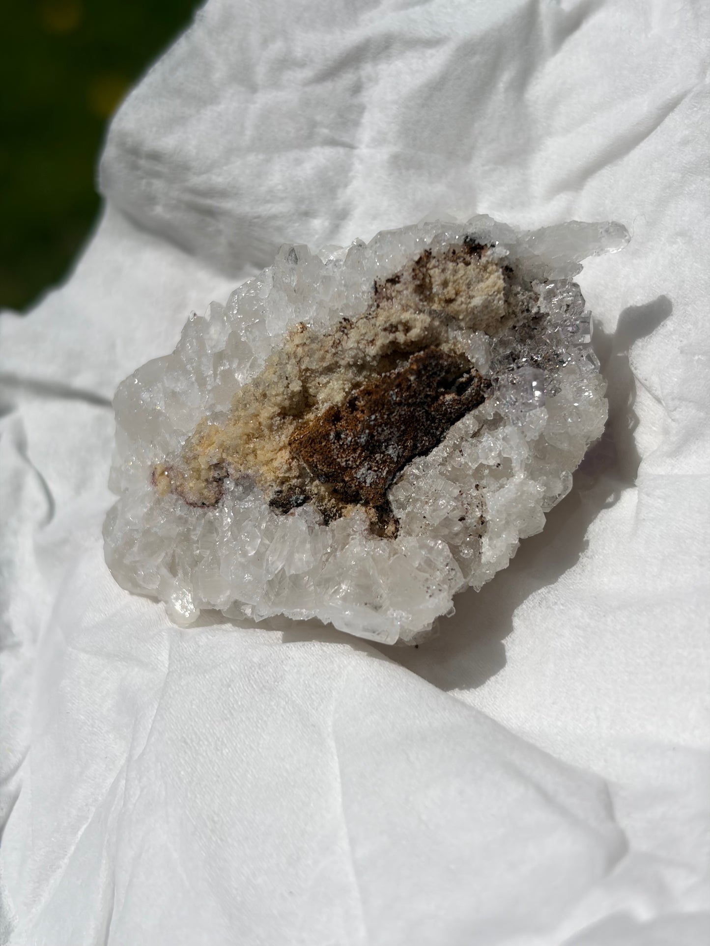 Fluorite with Calcite From the Emilio Mine in Spain
