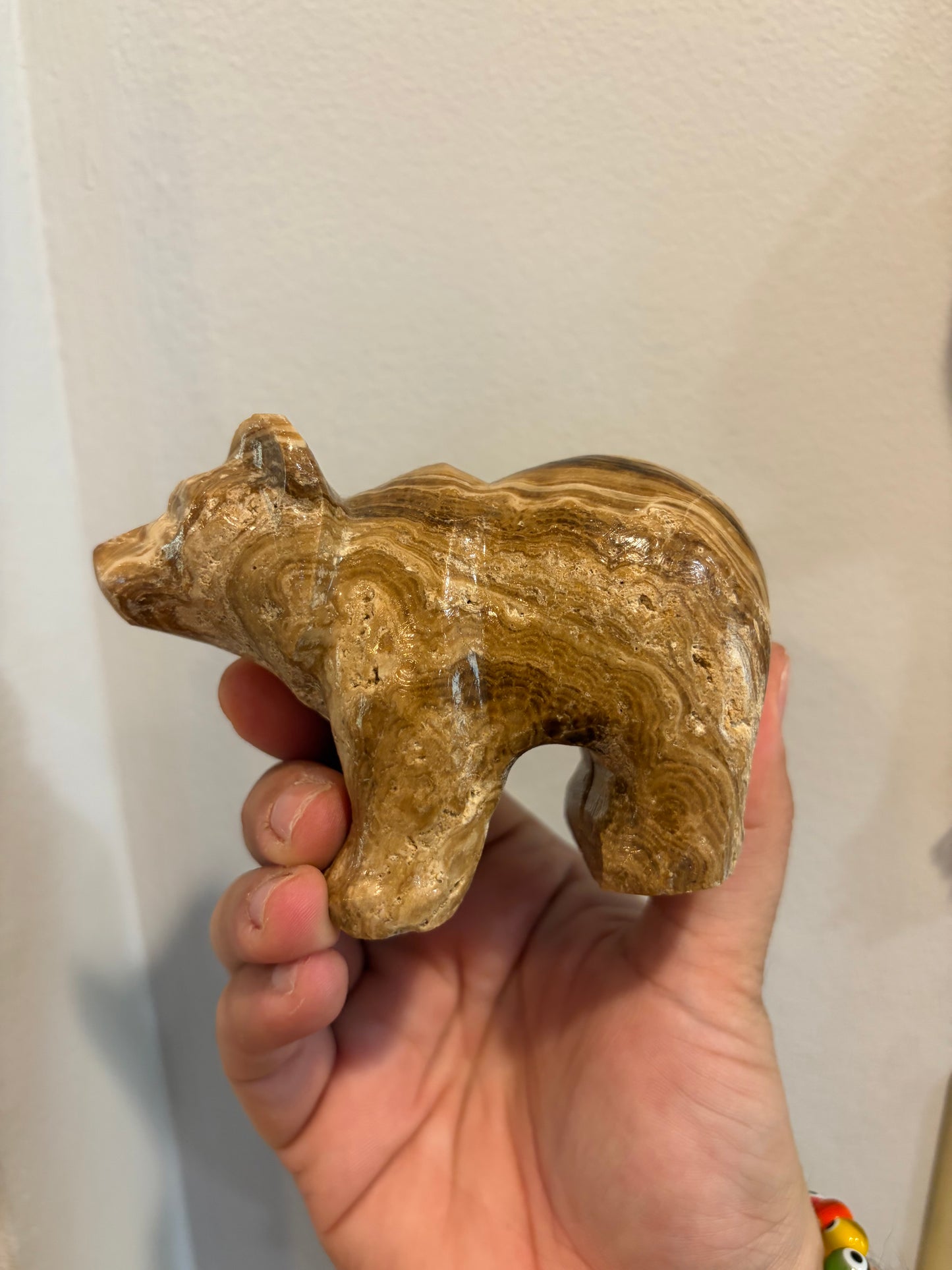 Chocolate Calcite Bear Carving