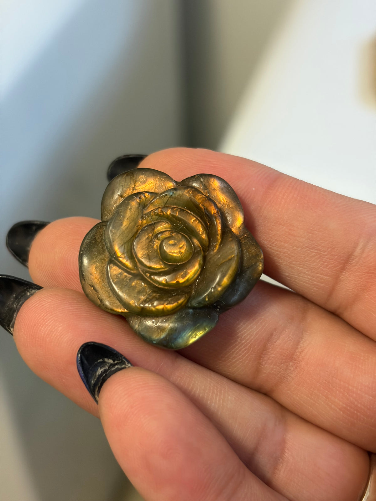 Labradorite 3D Rose Carving - Choose Your Own