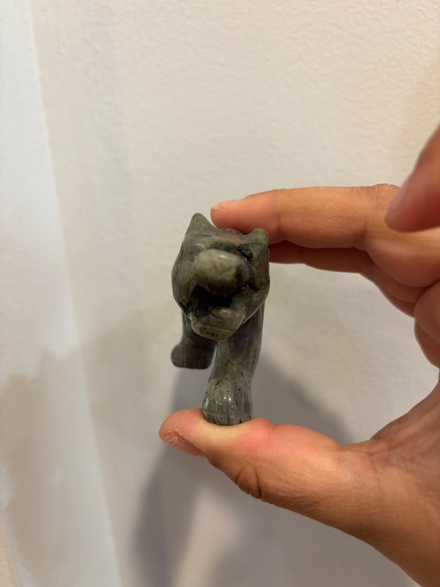 Labradorite Tiger Carving