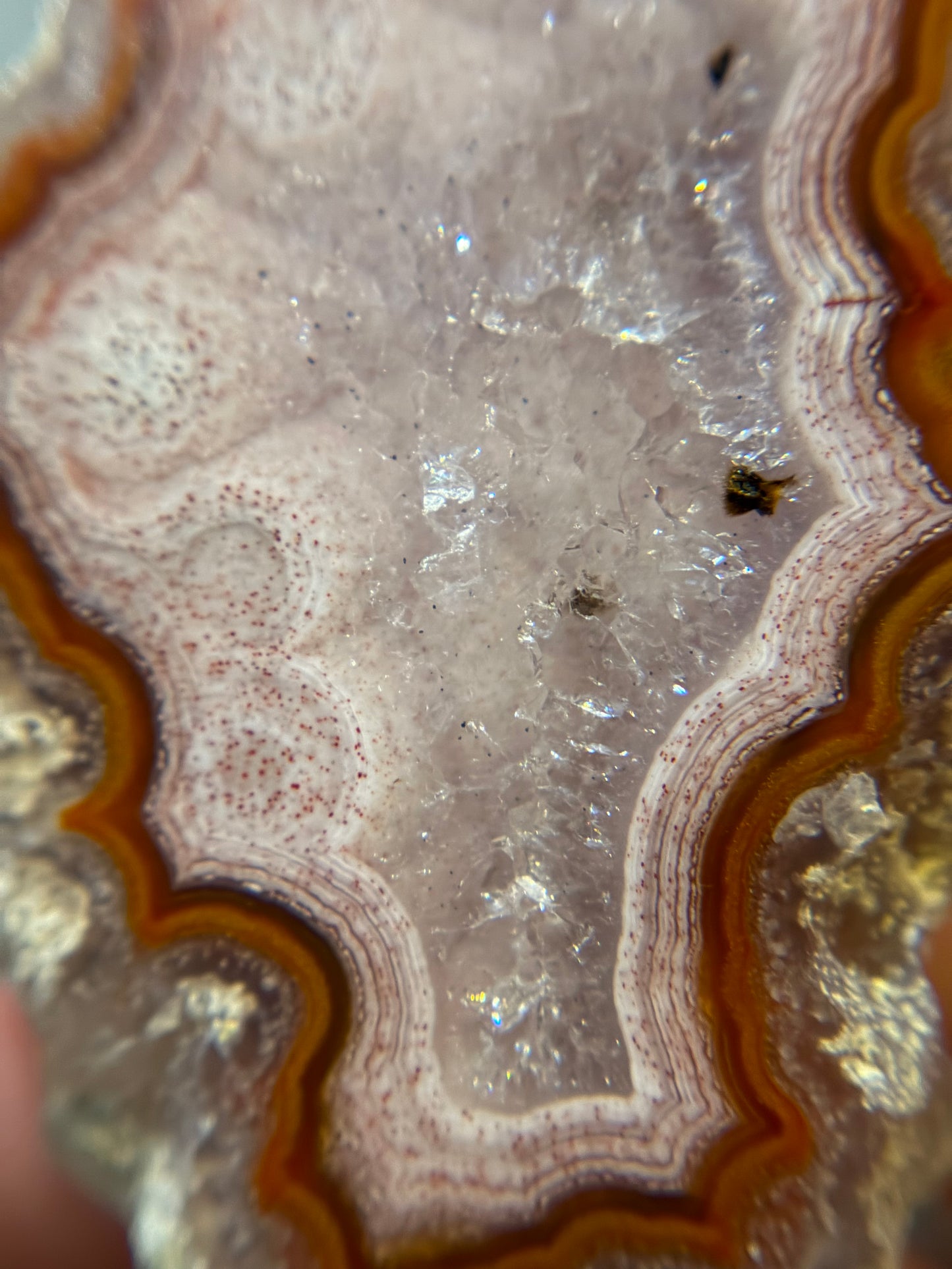 Pink and Red Laguna Agate w/ Quartz Middle