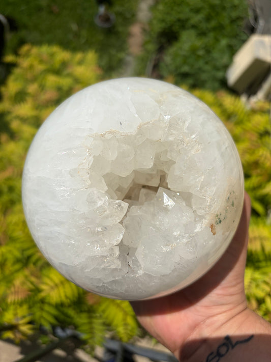 Statement XXL Quartz Sphere with Cave, 8+ lbs