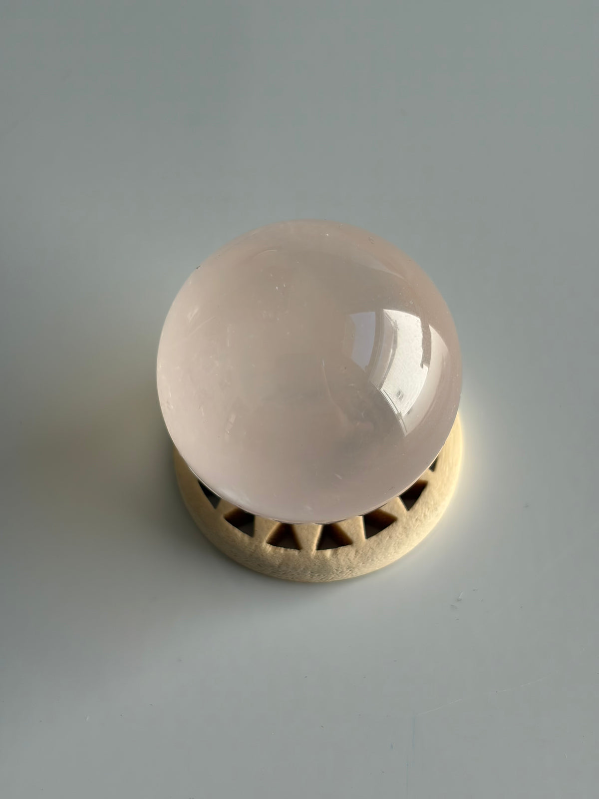 Rainbow-filled Rose Quartz Sphere