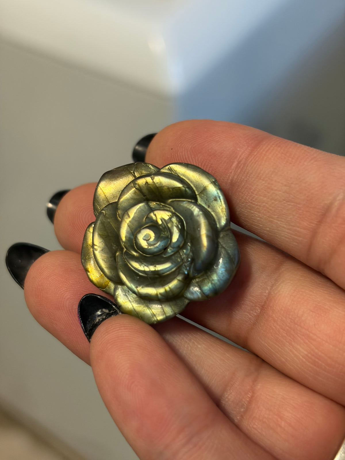 Labradorite 3D Rose Carving - Choose Your Own