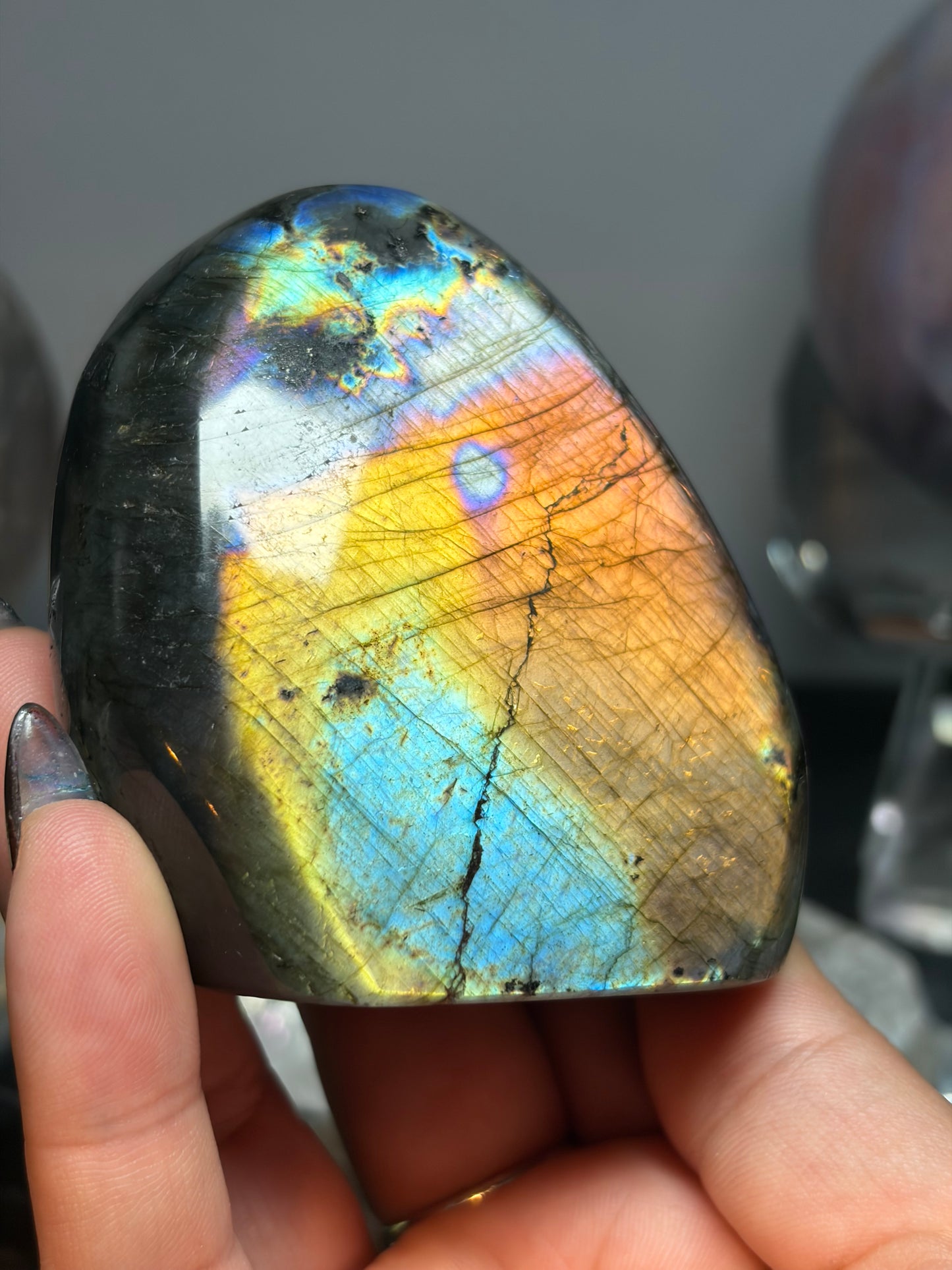Labradorite Freeform w/ Rainbow Flash from Madagascar