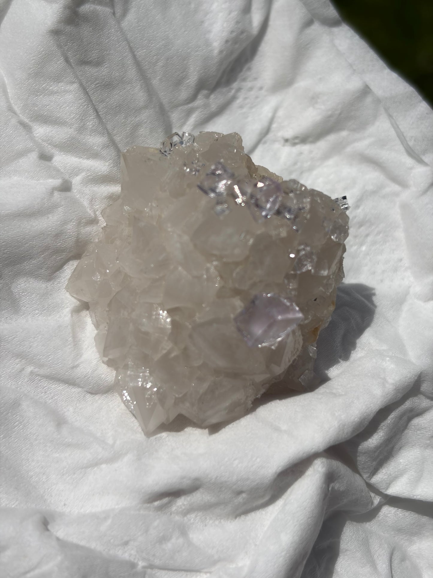 Fluorite with Calcite From the Emilio Mine in Spain
