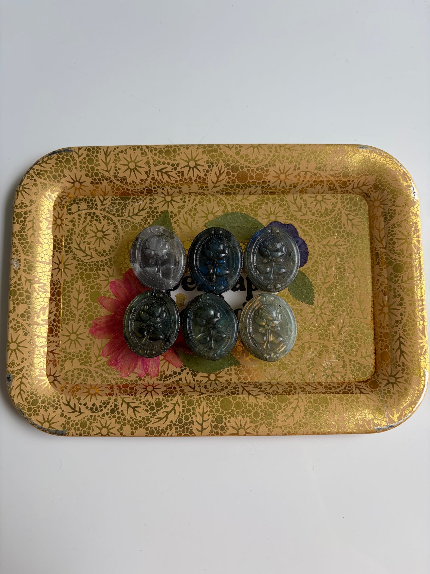 Labradorite Rose in a Frame Carving - Choose Your Own