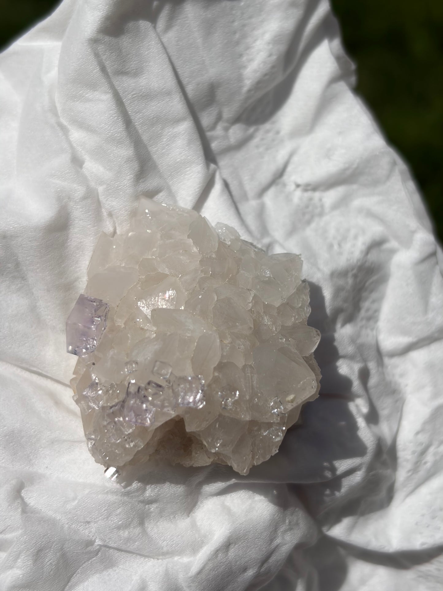 Fluorite with Calcite From the Emilio Mine in Spain