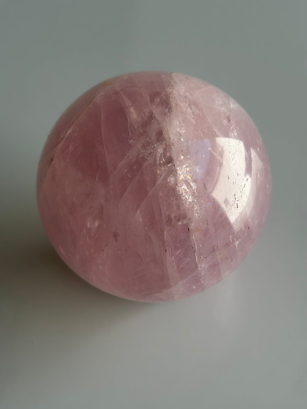 Pretty Pink Star Rose Quartz Sphere