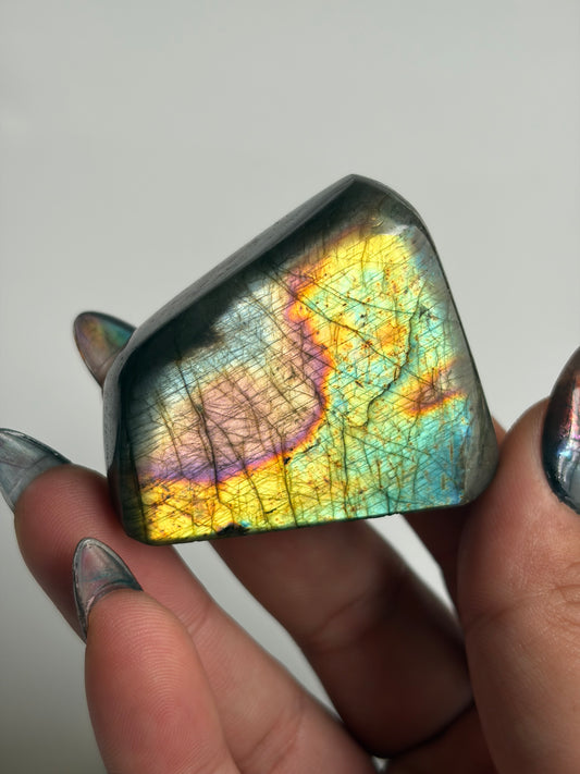 Labradorite Freeform w/ Funky Rainbow Flash from Madagascar