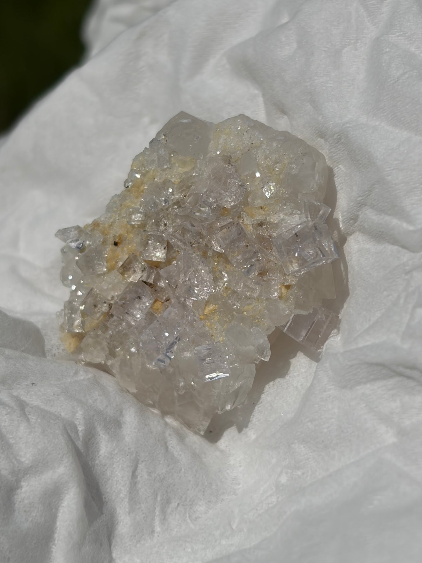 Fluorite with Calcite From the Emilio Mine in Spain