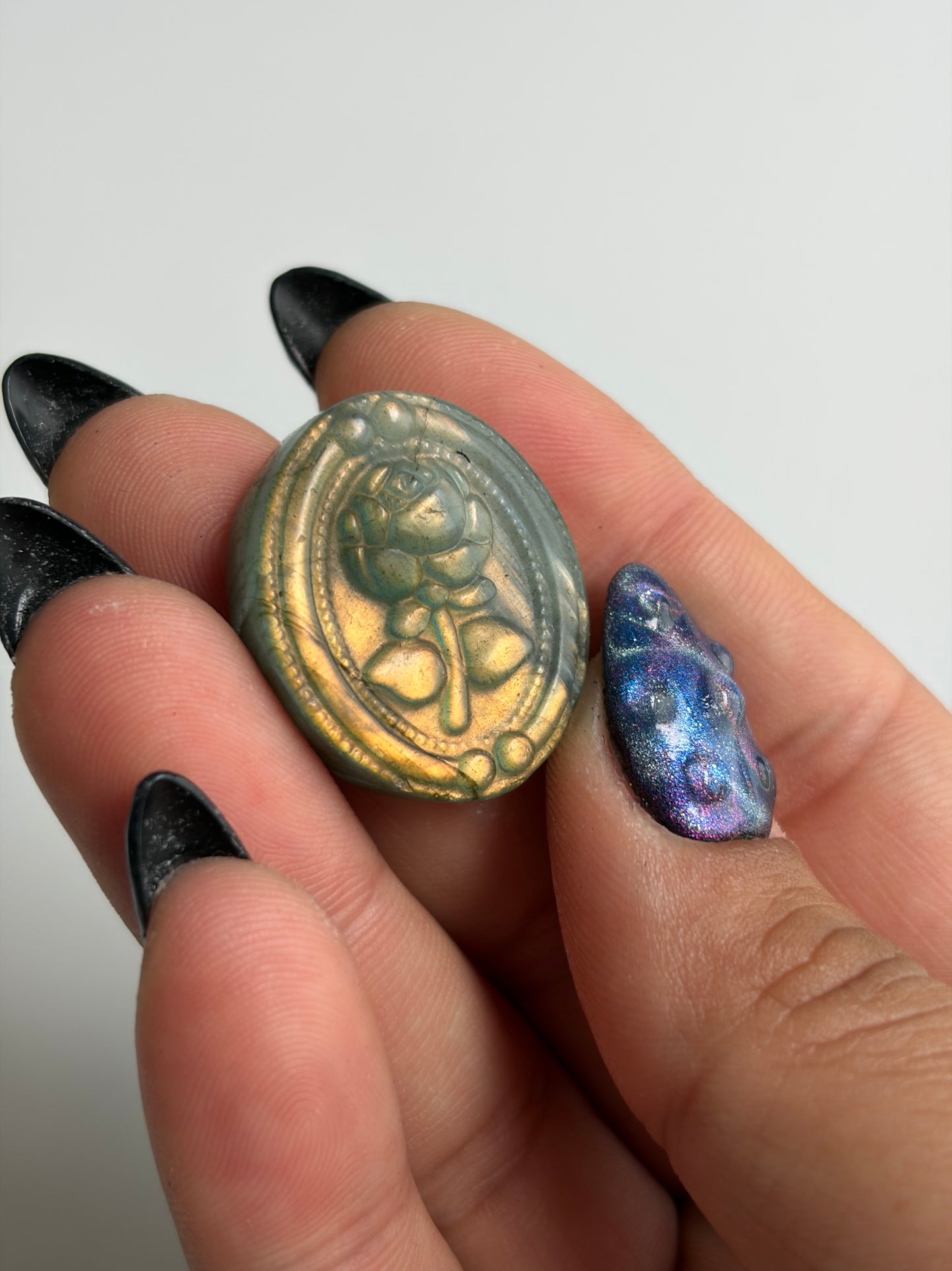 Labradorite Rose in a Frame Carving - Choose Your Own