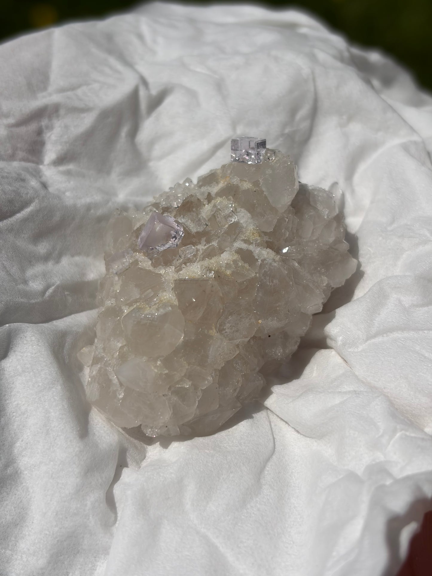 Fluorite with Calcite From the Emilio Mine in Spain