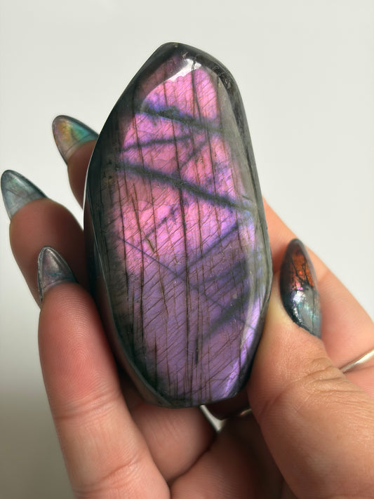Labradorite Freeform w/ Pink and Purple Flash from Madagascar