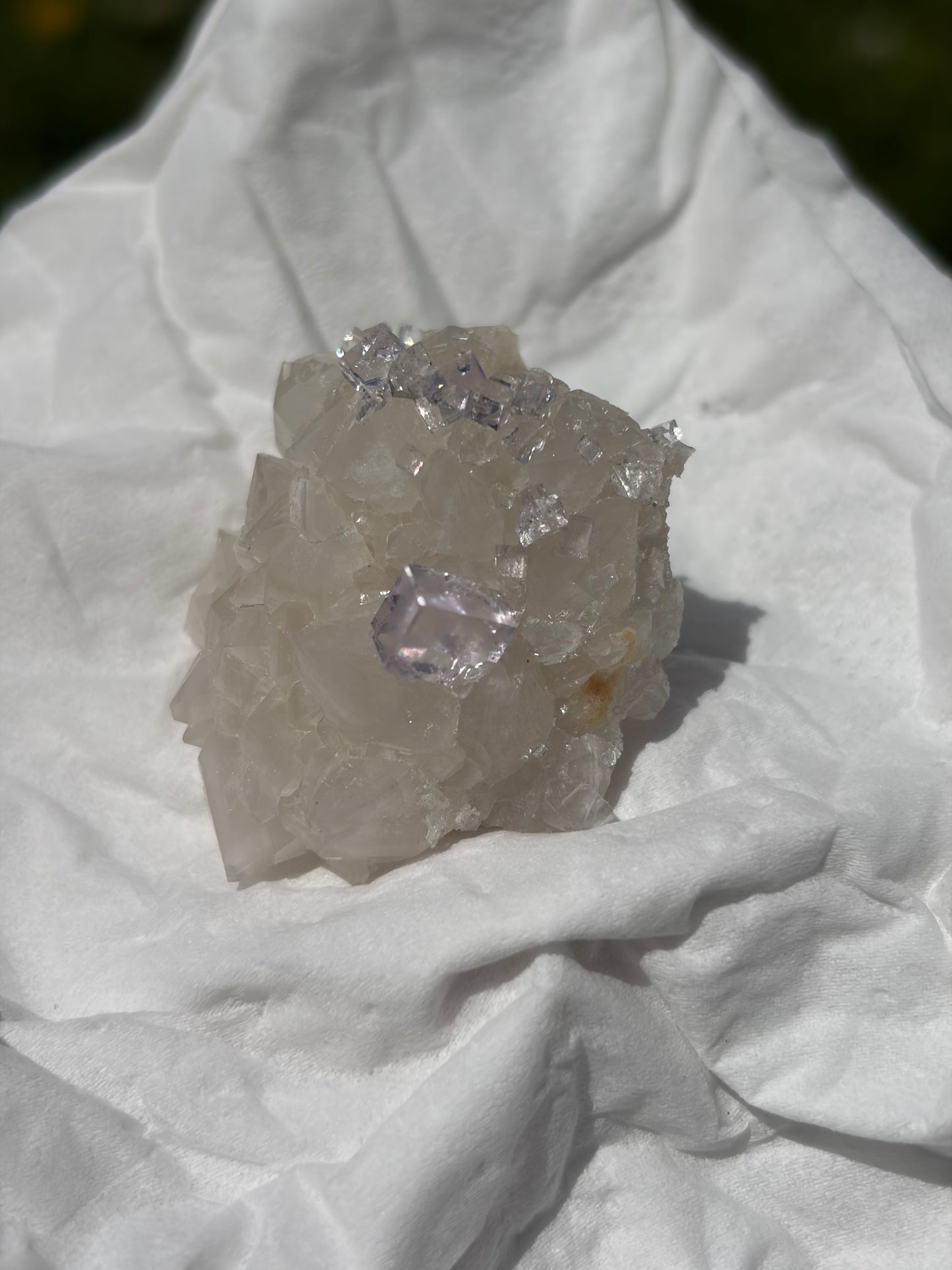 Fluorite with Calcite From the Emilio Mine in Spain