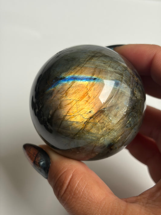 Orange and Yellow Labradorite Sphere