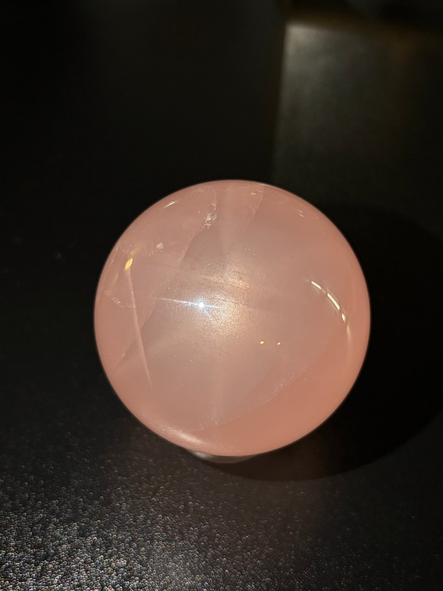 Large Glittery Star Rose Quartz Sphere