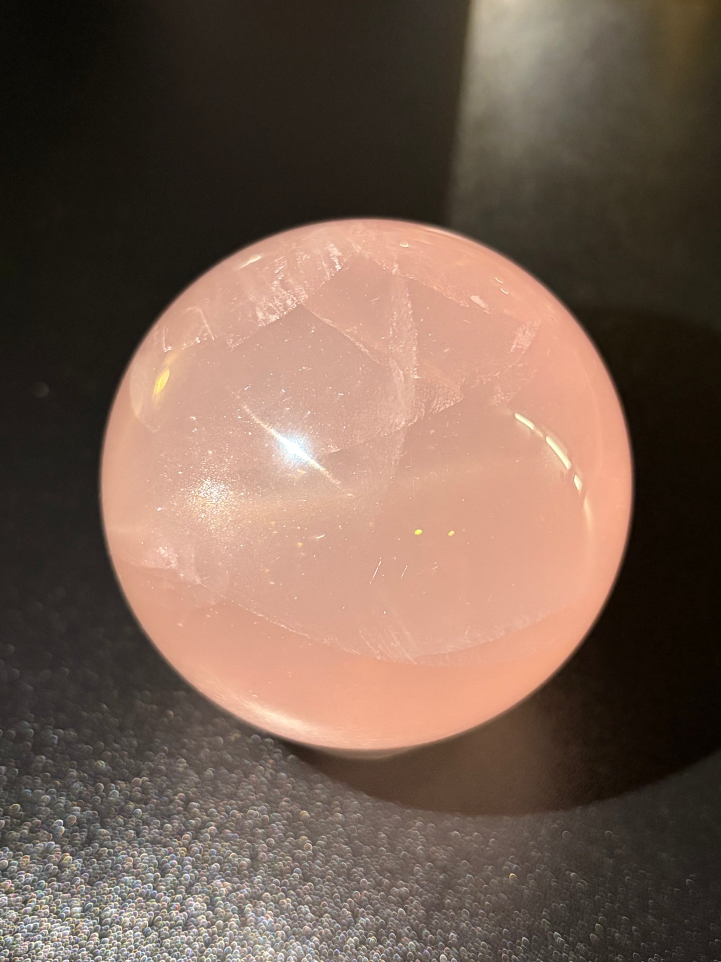 Large Glittery Star Rose Quartz Sphere