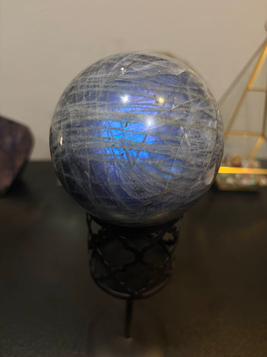 Large Blue and Purple Labradorite Sphere