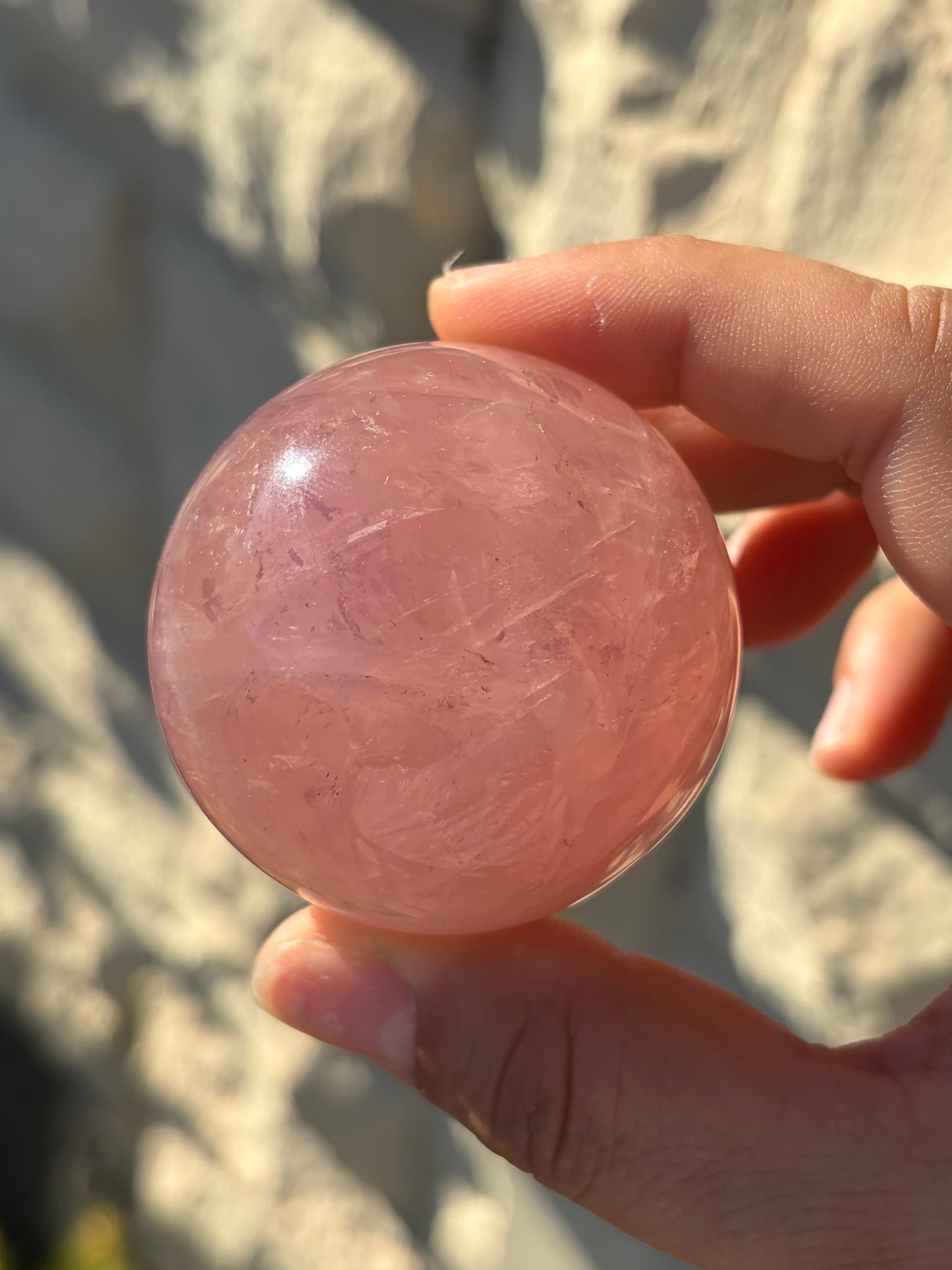Double Star Rose Quartz Sphere