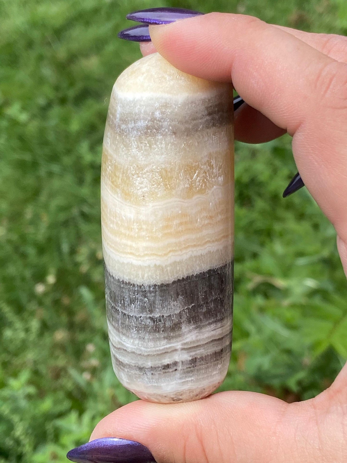 Orange Zebra Calcite Freeform: Hand-Carved Crystal, Mexico