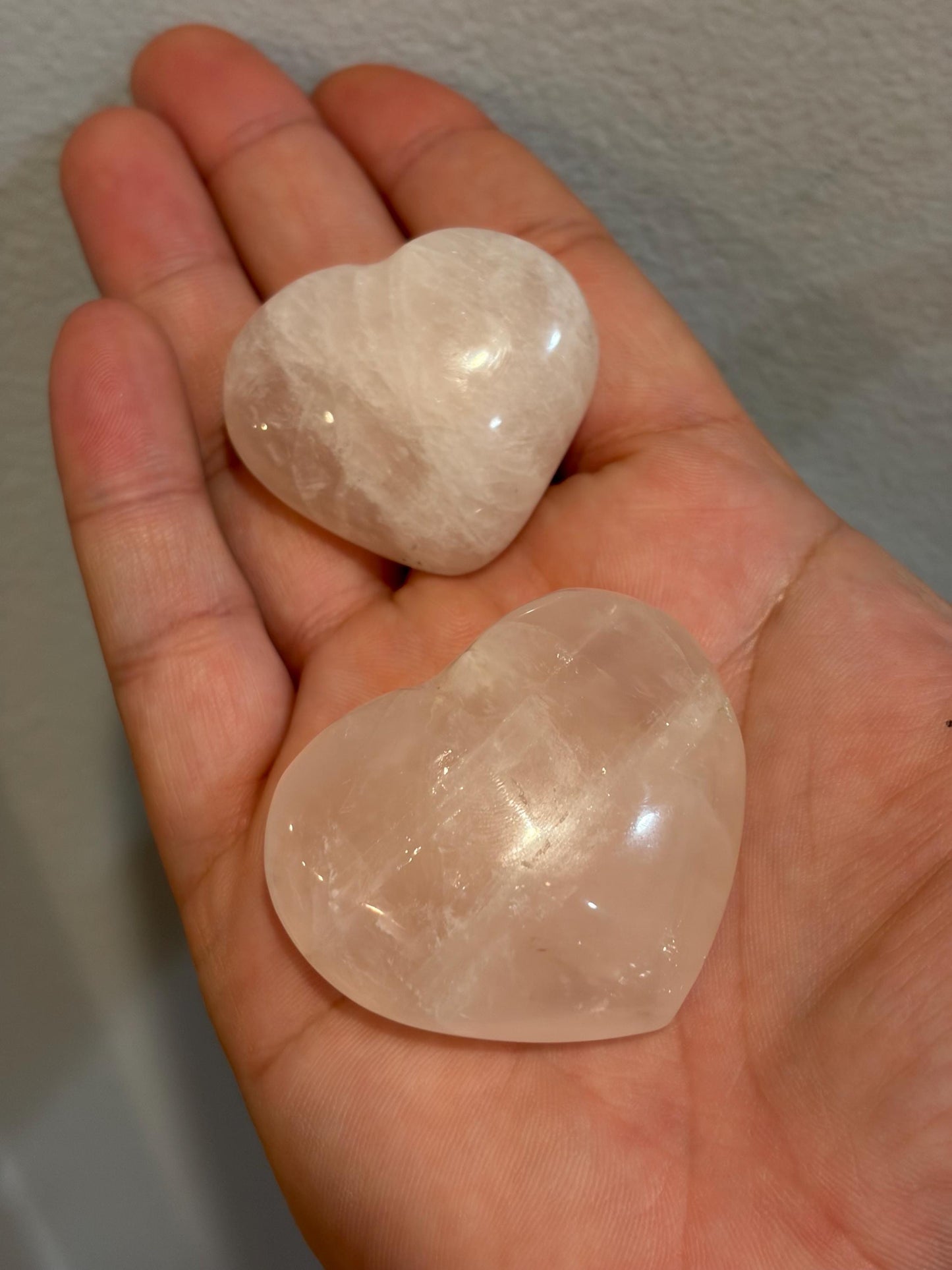 Rose Quartz Hearts (Two)