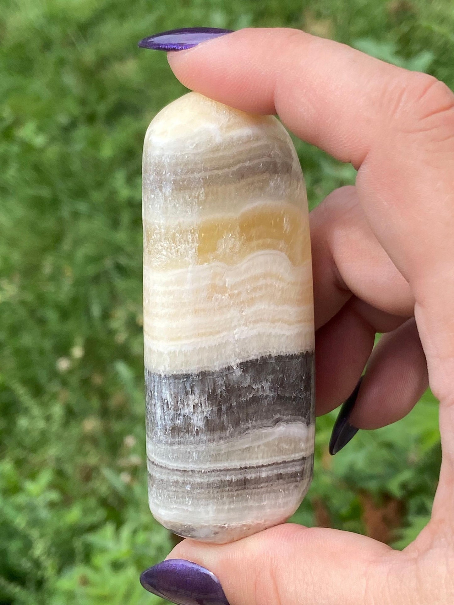 Orange Zebra Calcite Freeform: Hand-Carved Crystal, Mexico