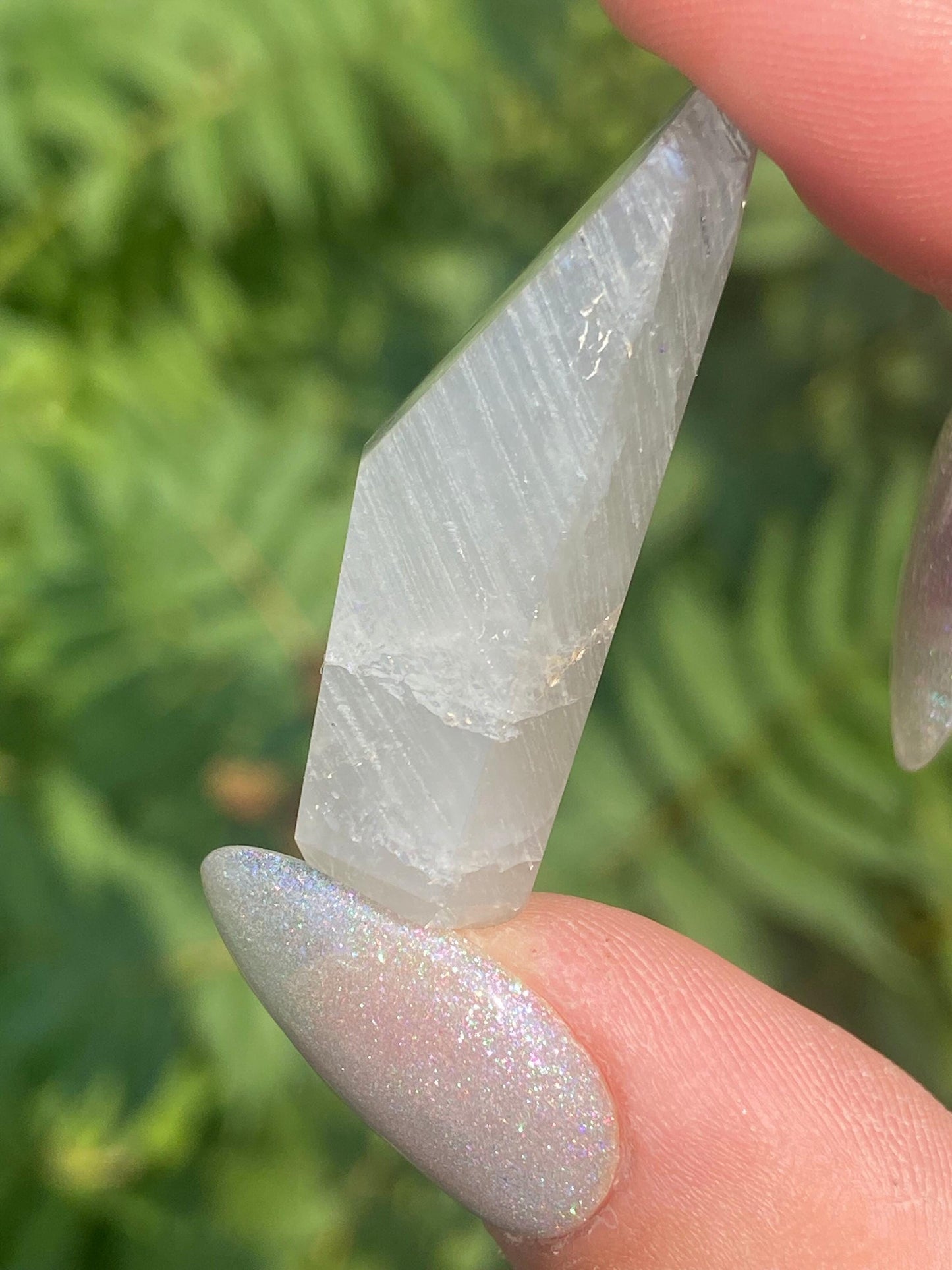 Blue Amphibole in Quartz Freeform - Mini