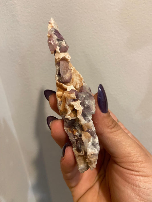 Fluorite on Quartz Epimorph
