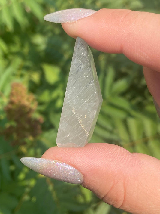Blue Amphibole in Quartz Freeform - Mini